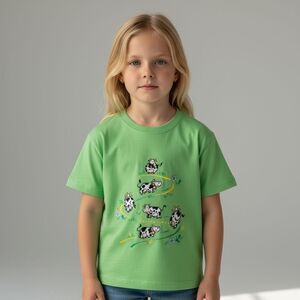 Kids Swiss dairy cow T-Shirt size 8 Green